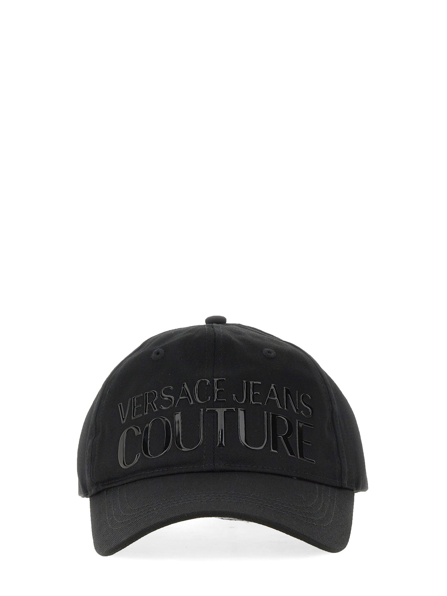 Shop Versace Jeans Couture Baseball Hat With Logo In Black