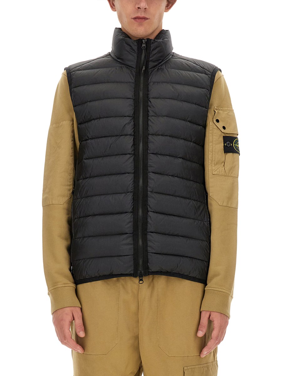 STONE ISLAND GILET PIUMINO CON LOGO