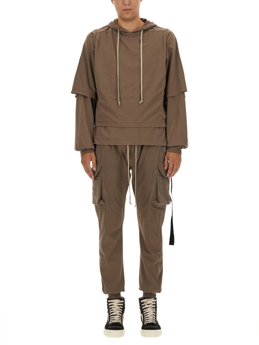 RICK OWENS DRKSHDW FELPA "HUSTLER" IN COTONE