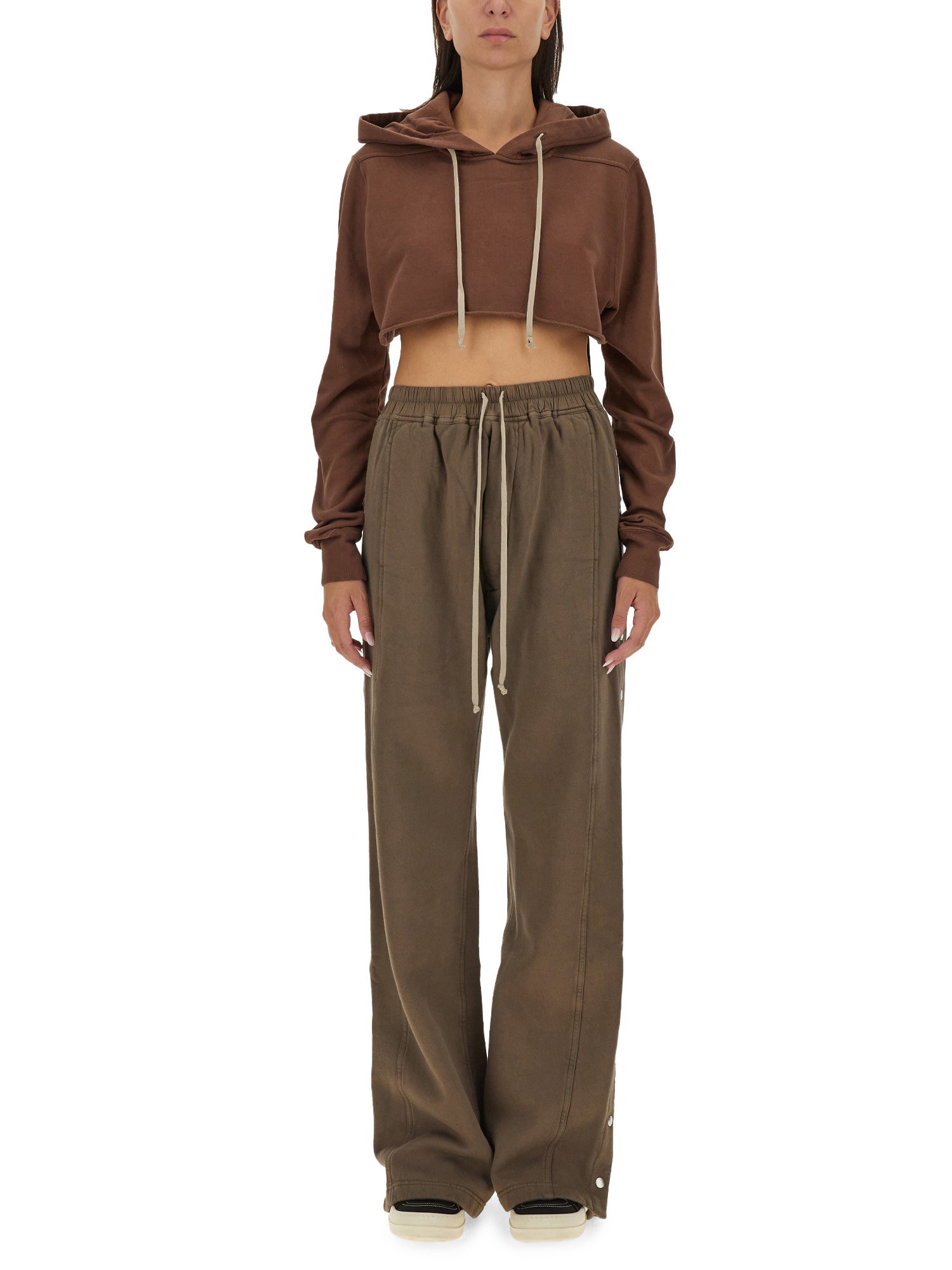 Rick Owens Drkshdw Drkshdw By Rick Owens Relaxed Brown Cropped Sweatshirt In Brown