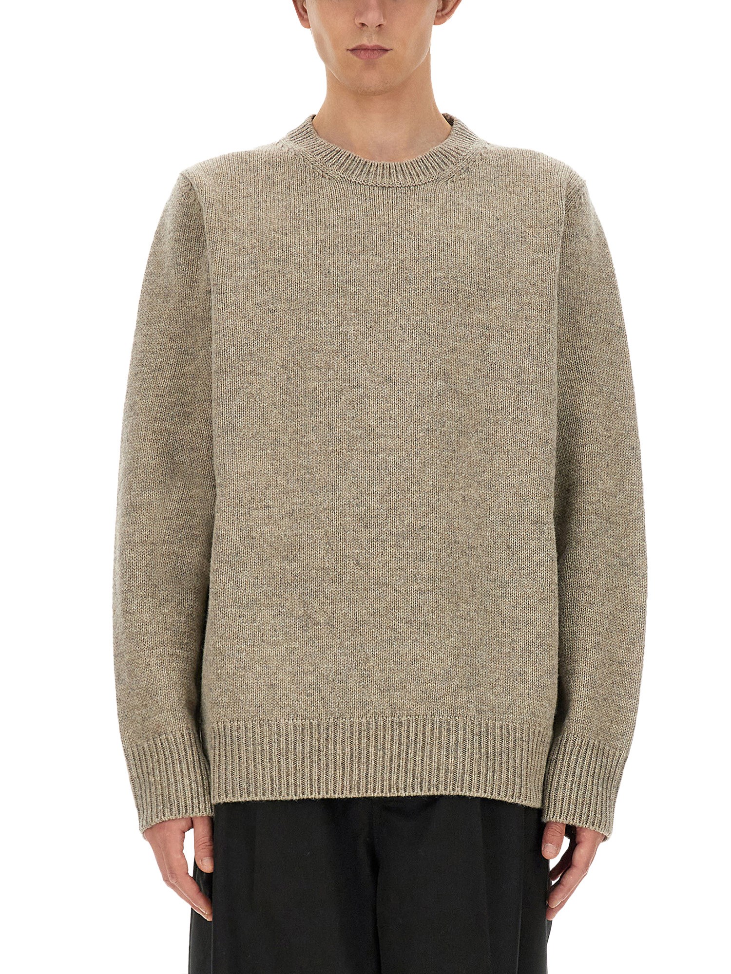 Shop Maison Margiela Wool Jersey. In Beige