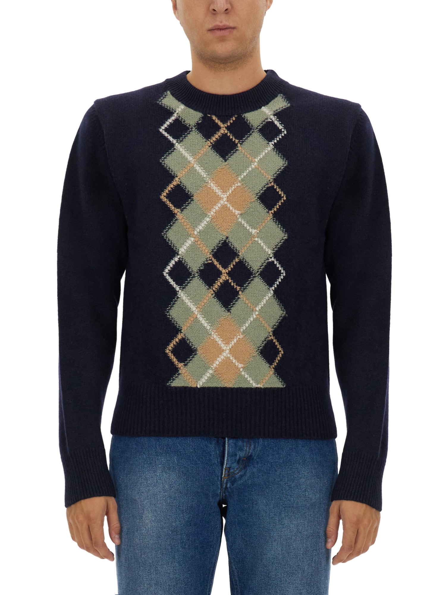 Shop Ami Alexandre Mattiussi Wool And Cashmere Sweater In Beige