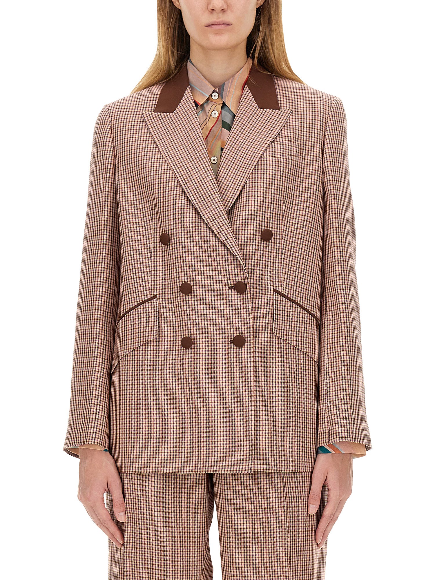 Shop Ps By Paul Smith Double-breasted Jacket In Brown