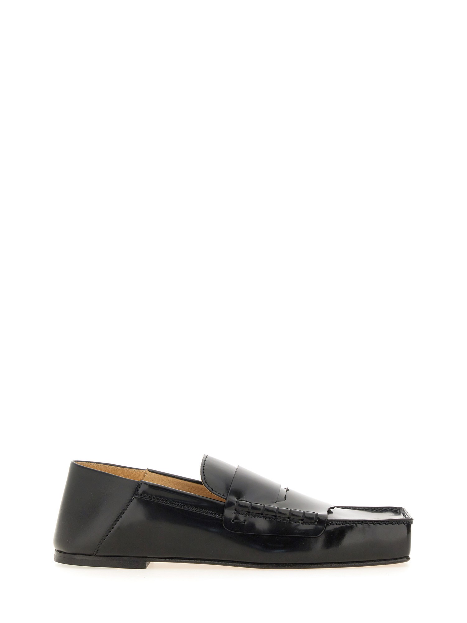 Shop Jacquemus Moccasin "carre" In Black