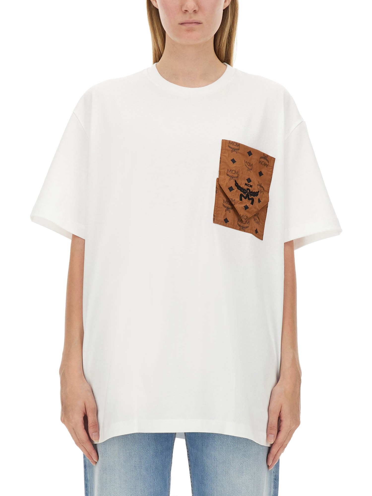 Shop Mcm Cotton T-shirt In White