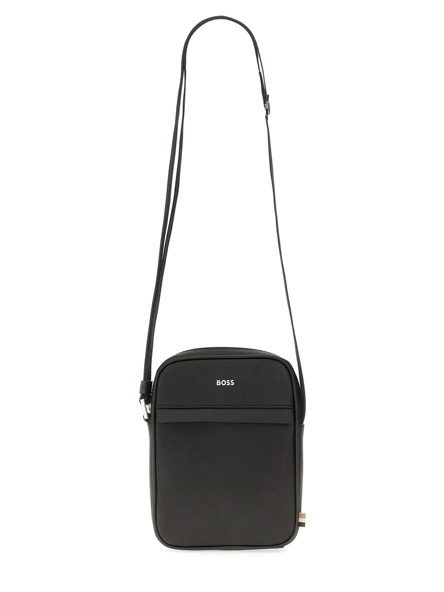 Shop Hugo Boss Shoulder Bag With Logo In Black