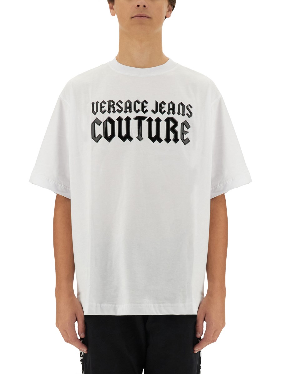 VERSACE JEANS COUTURE T-SHIRT CON LOGO GOTICO