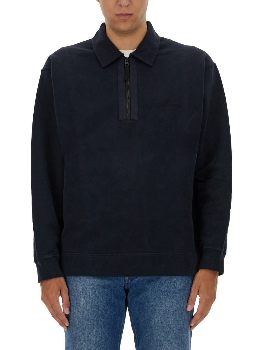 STONE ISLAND FELPA IN COTONE CON LOGO