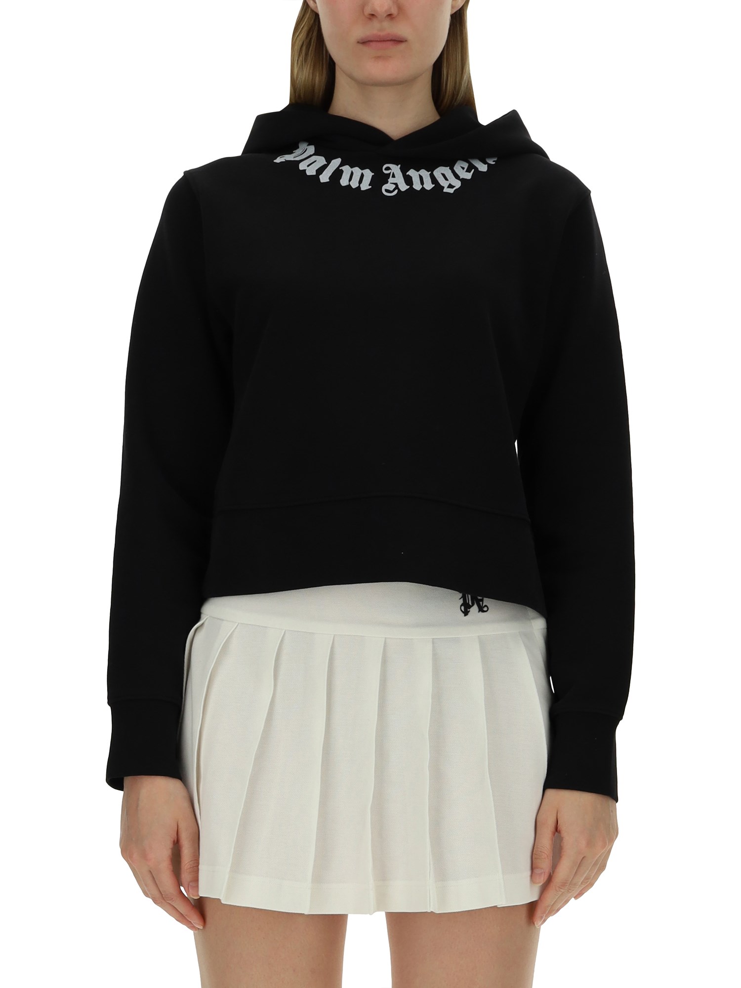 Shop Palm Angels Sweatshirt With Logo In Black