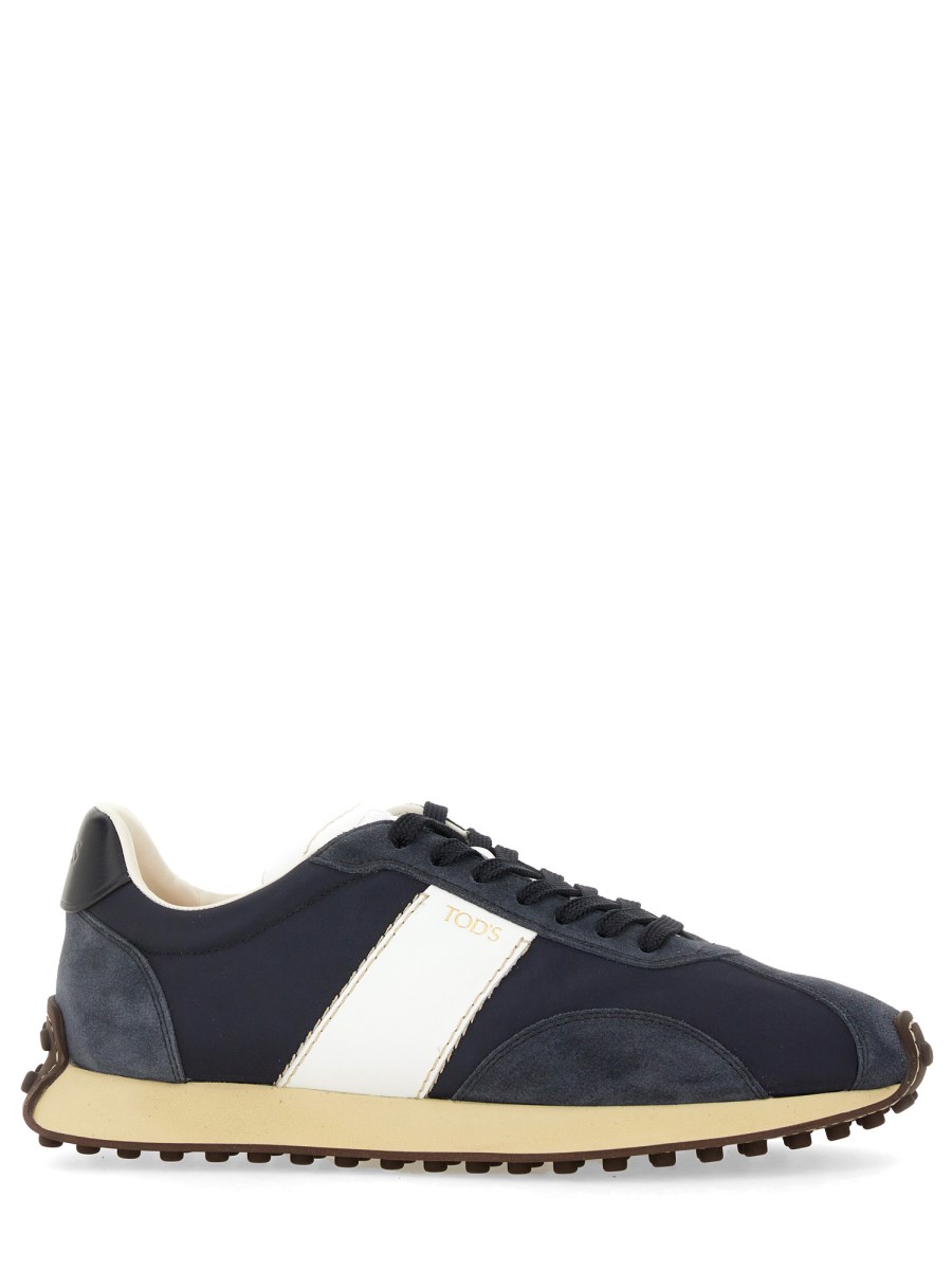 TOD&#39;S SNEAKER T VINTAGE IN PELLE E TESSUTO TECNICO