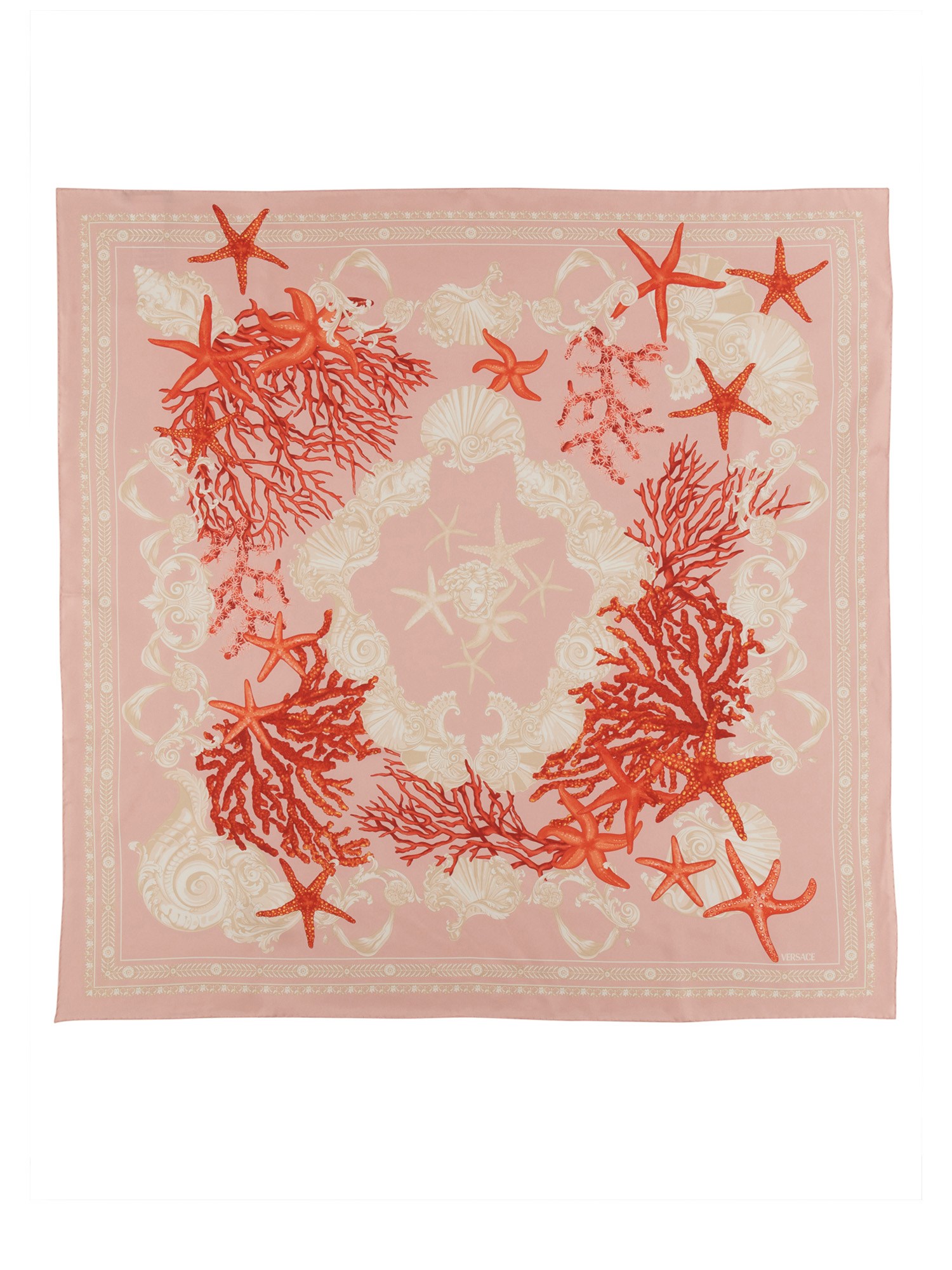 Shop Versace Silk Scarf In Pink