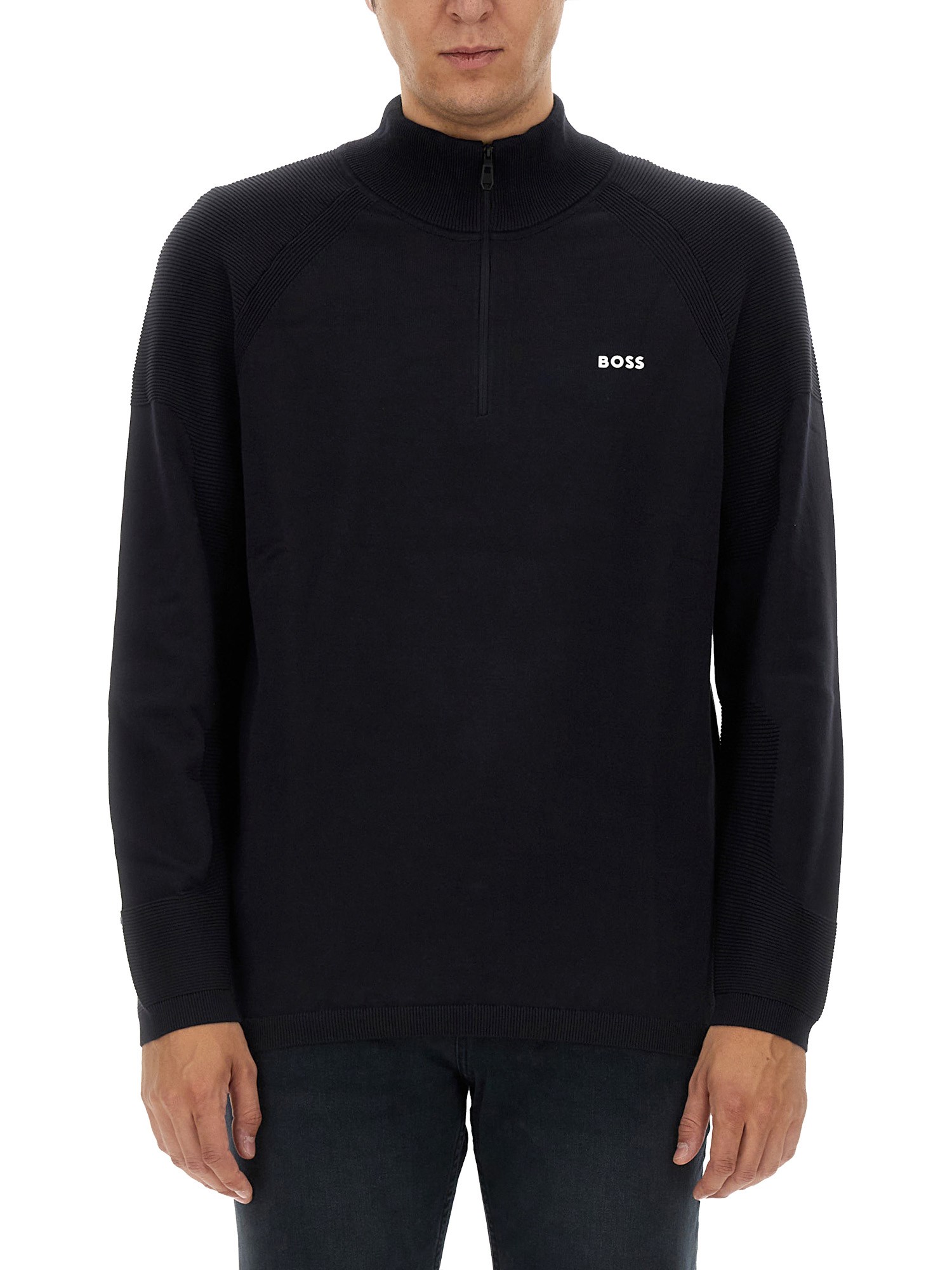 Hugo Boss Boss Sweatshirt With Logo In Blue