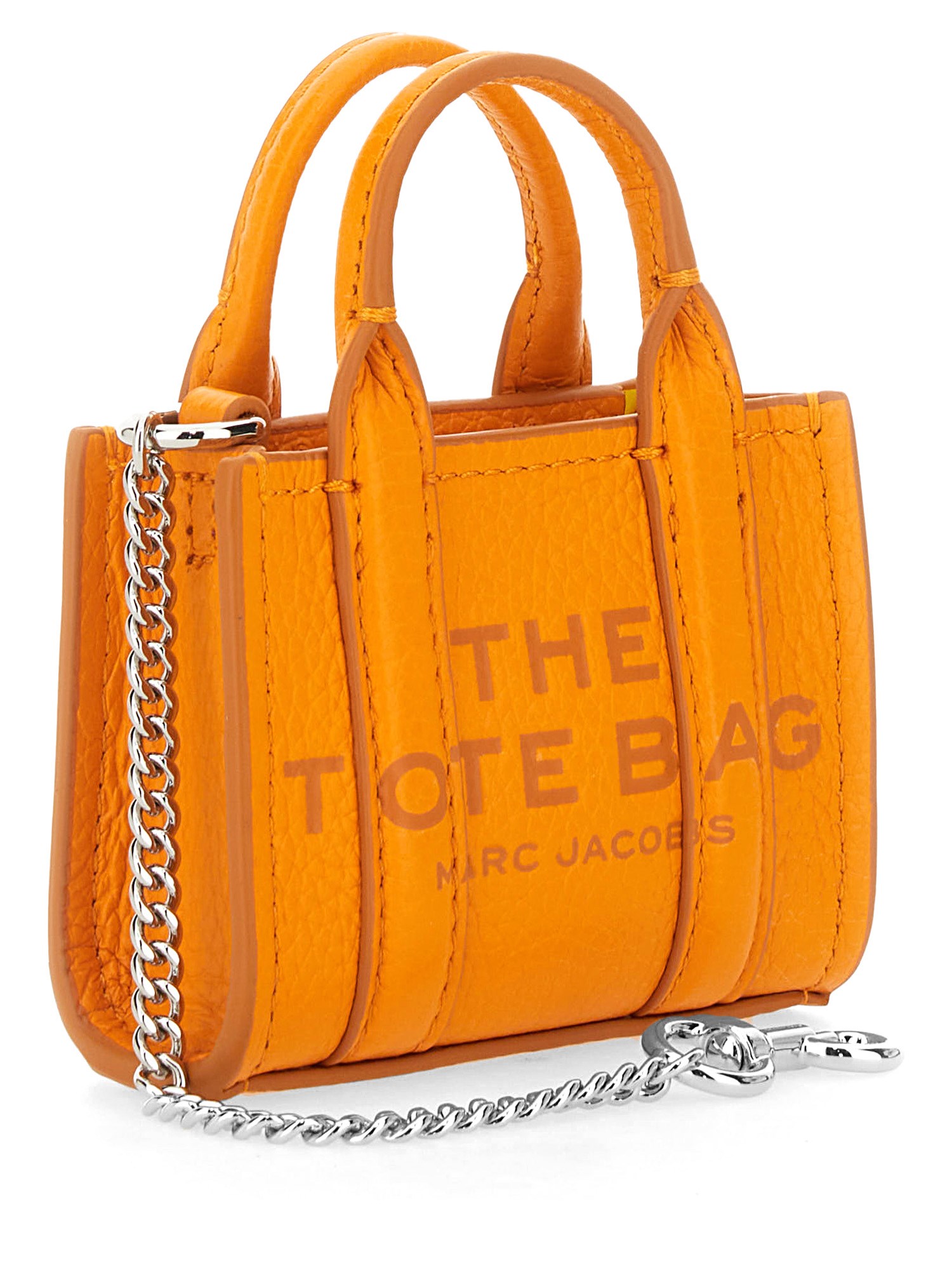 Shop Marc Jacobs Keychain "the Tote" Dwarf In Orange