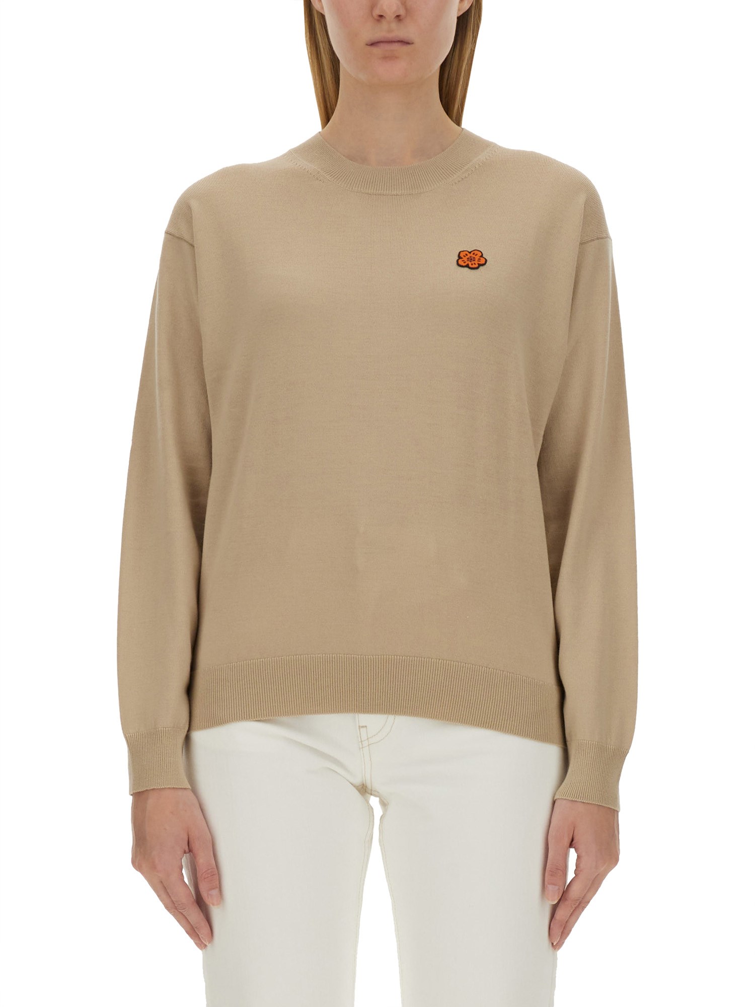 Kenzo Women's Jersey With Logo Patch In Multi