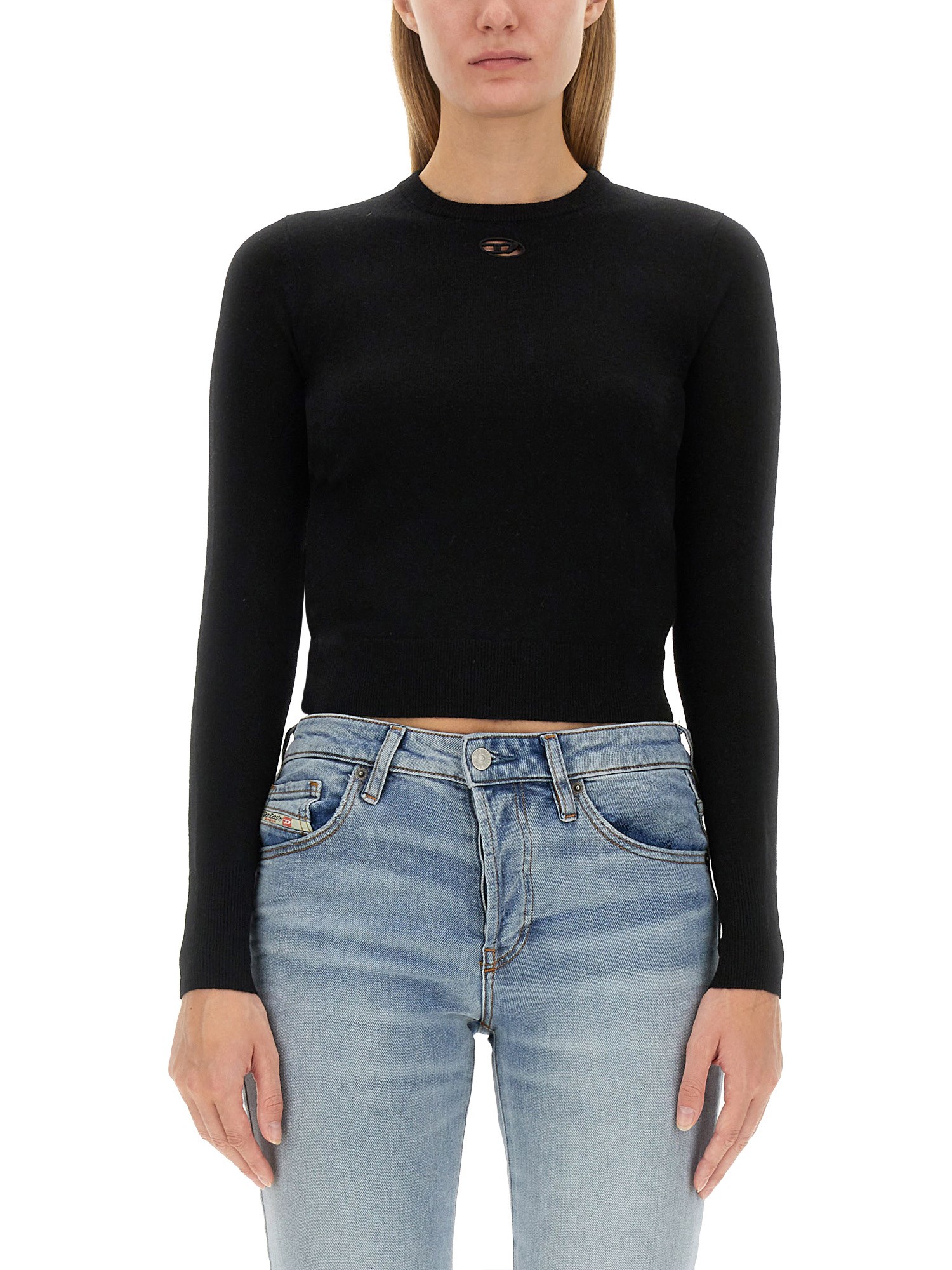Diesel M-areesa Logo-plaque Jumper In Black