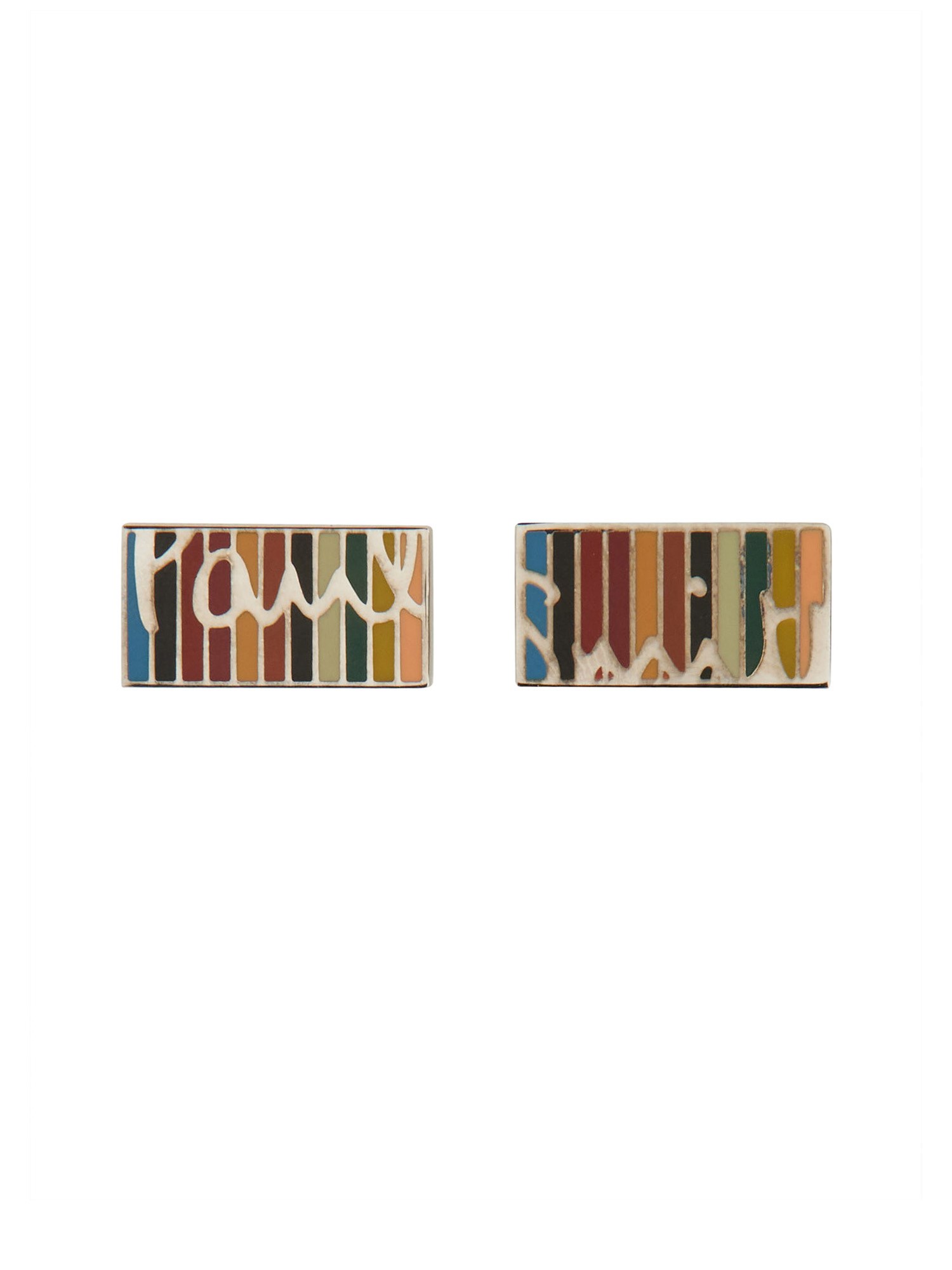 Shop Paul Smith Signature Stripe Cufflinks In Multicolour