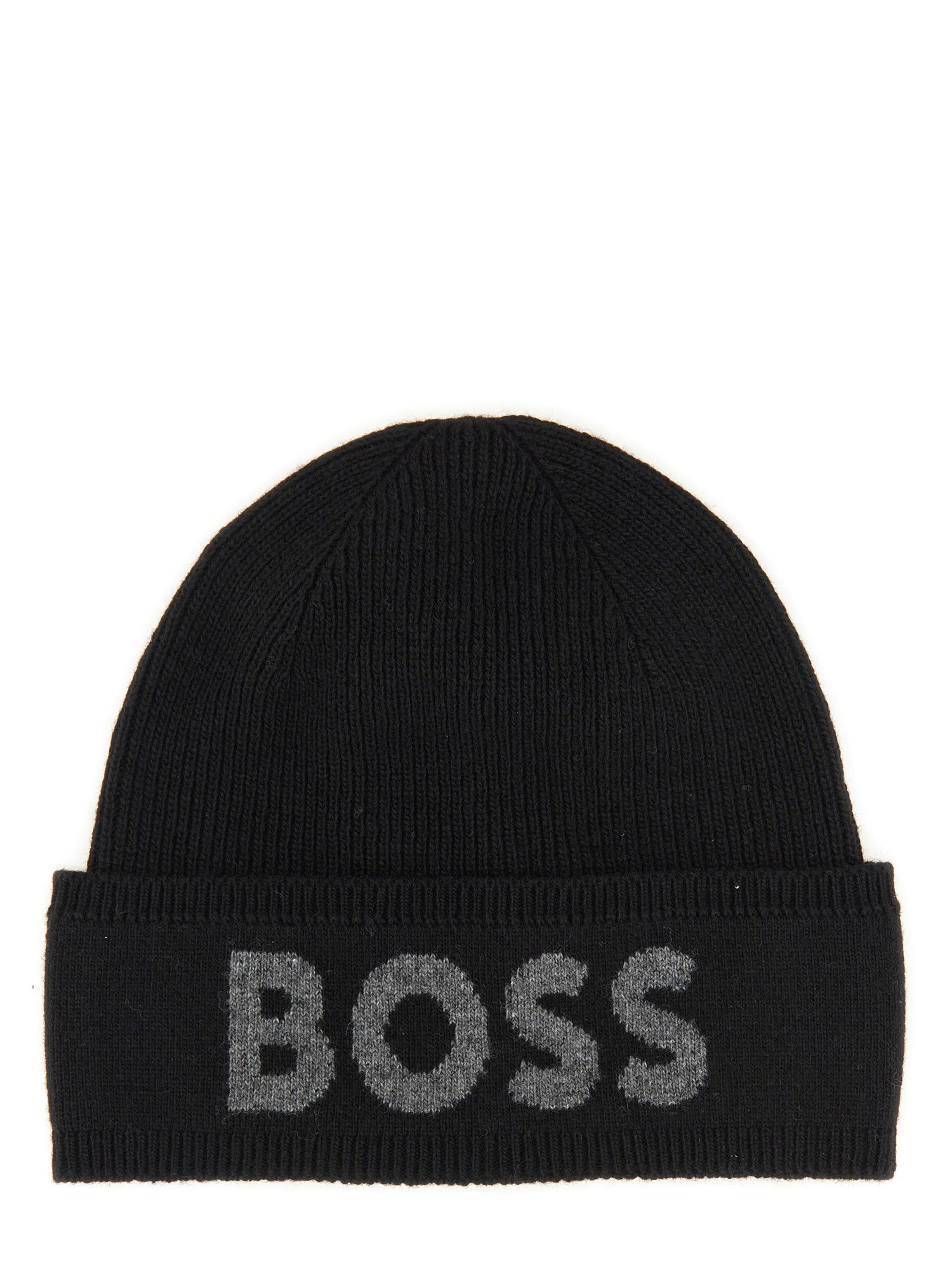 Hugo Boss Beanie Hat With Logo In Black