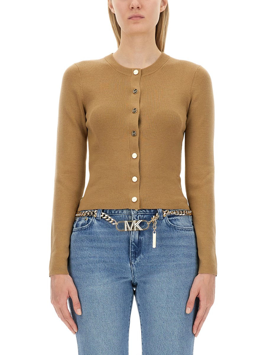 MICHAEL BY MICHAEL KORS CARDIGAN IN MISTO LANA MERINO