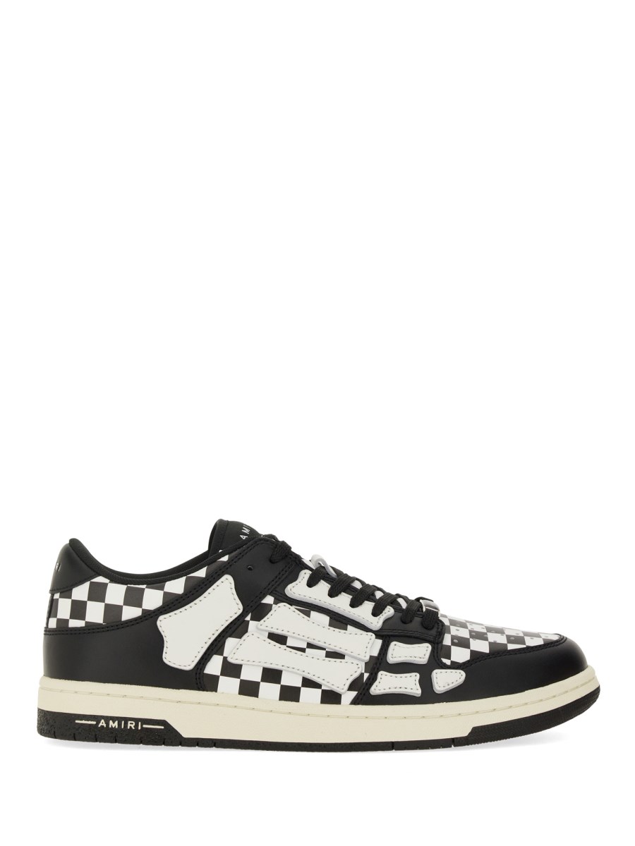 AMIRI SNEAKER SKEL IN PELLE CON MOTIVO CHECK