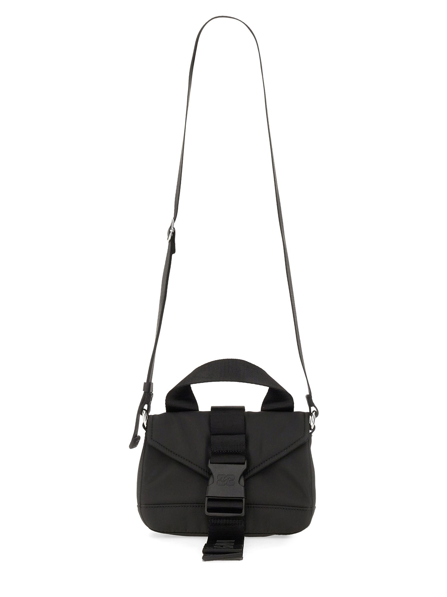 Shop Ganni Bag With Logo In Black