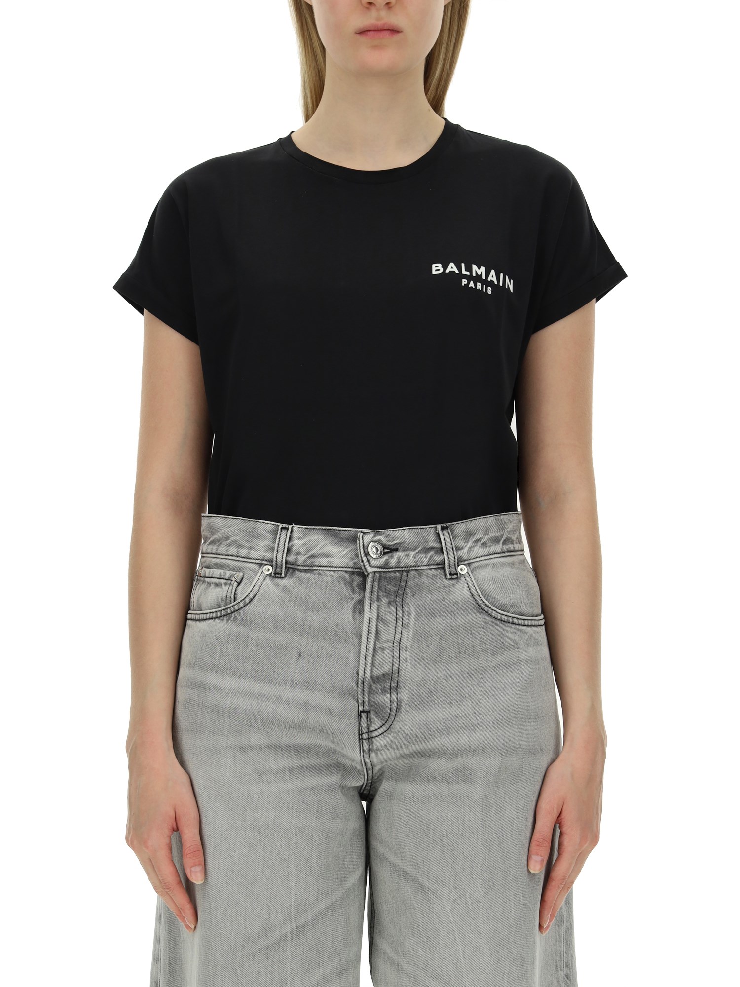 Shop Balmain T-shirt With Logo In Black