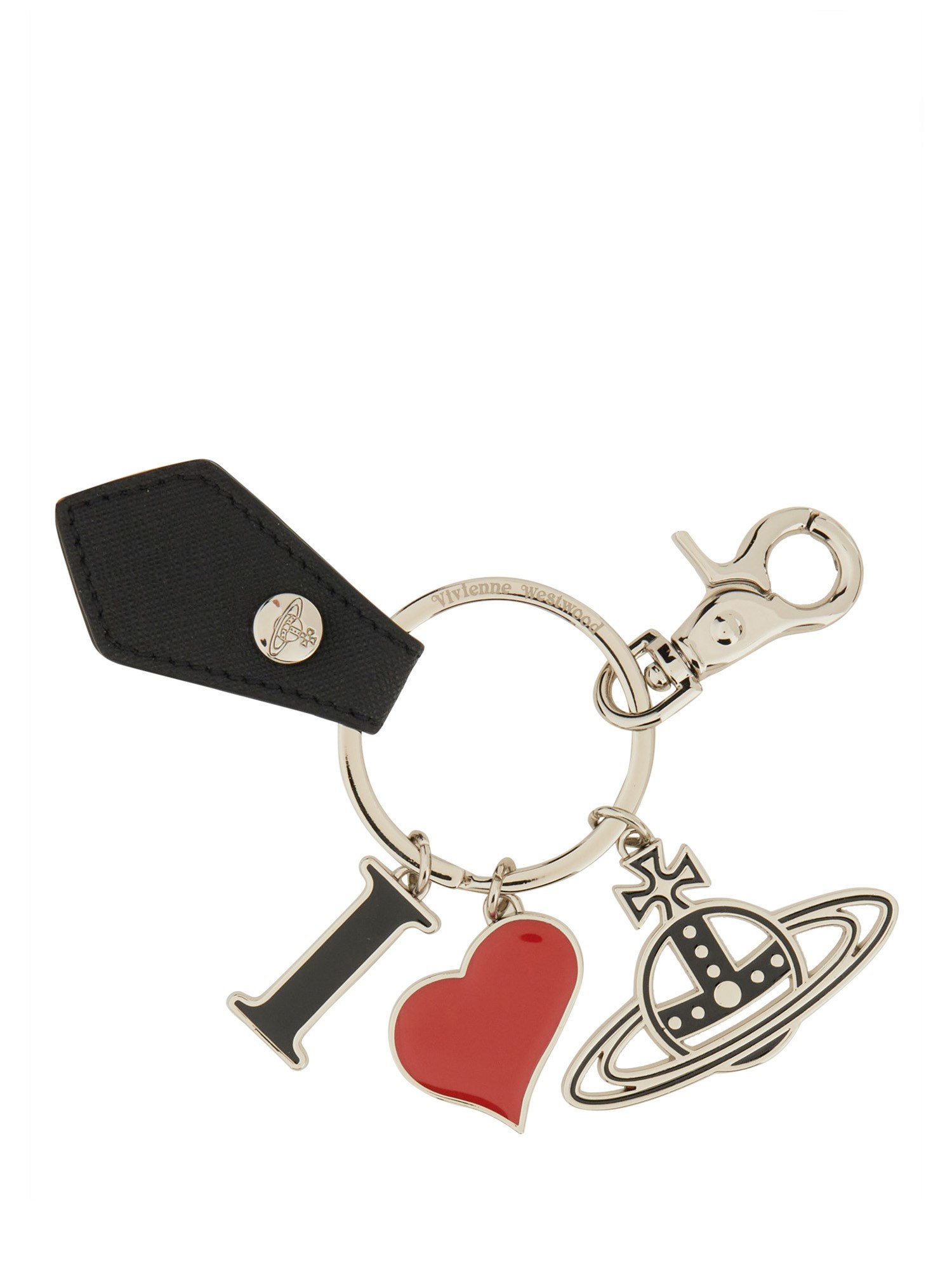 Vivienne Westwood "i Love Orb" Keychain In Black