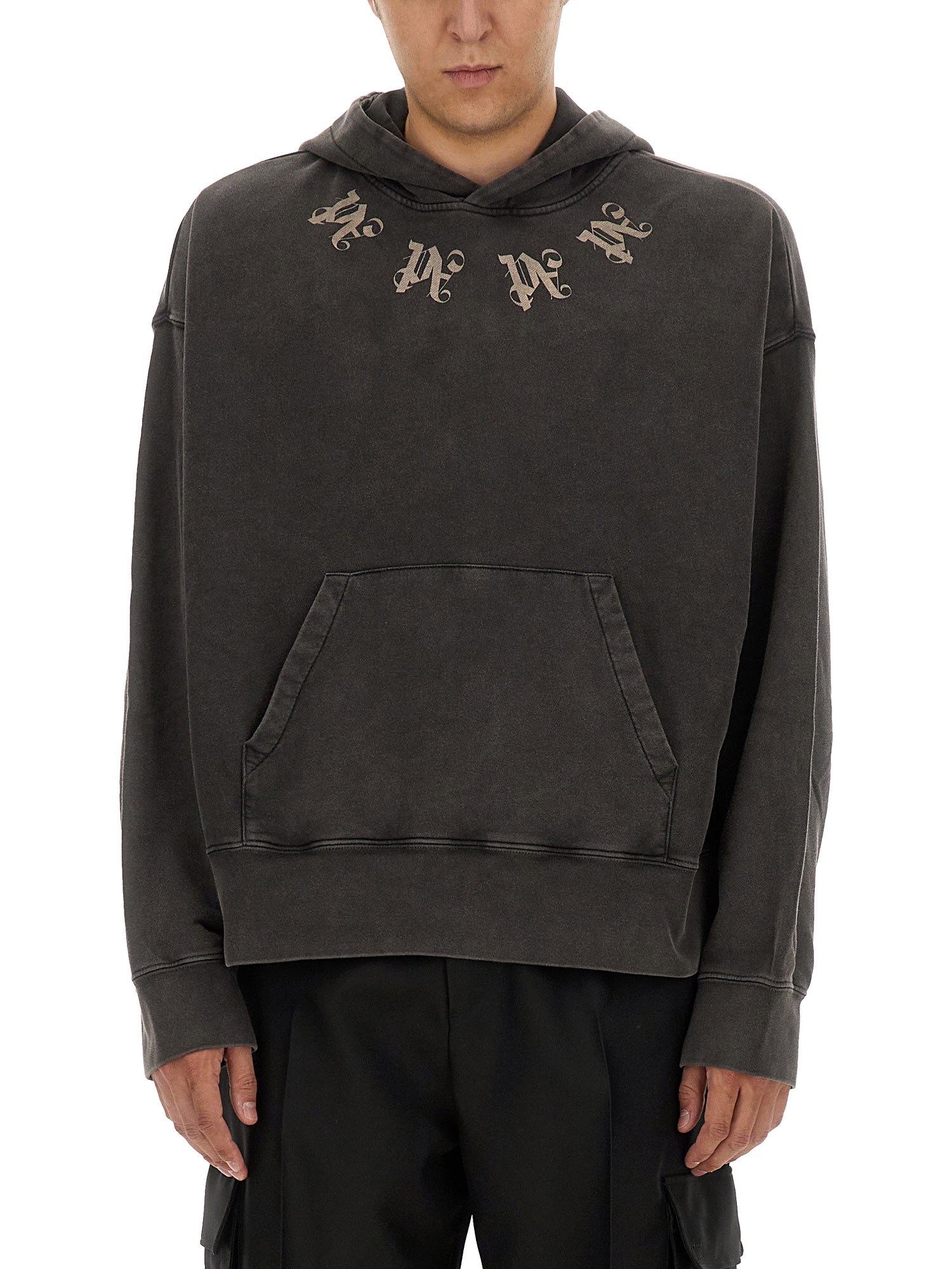 Shop Palm Angels Hoodie In Black