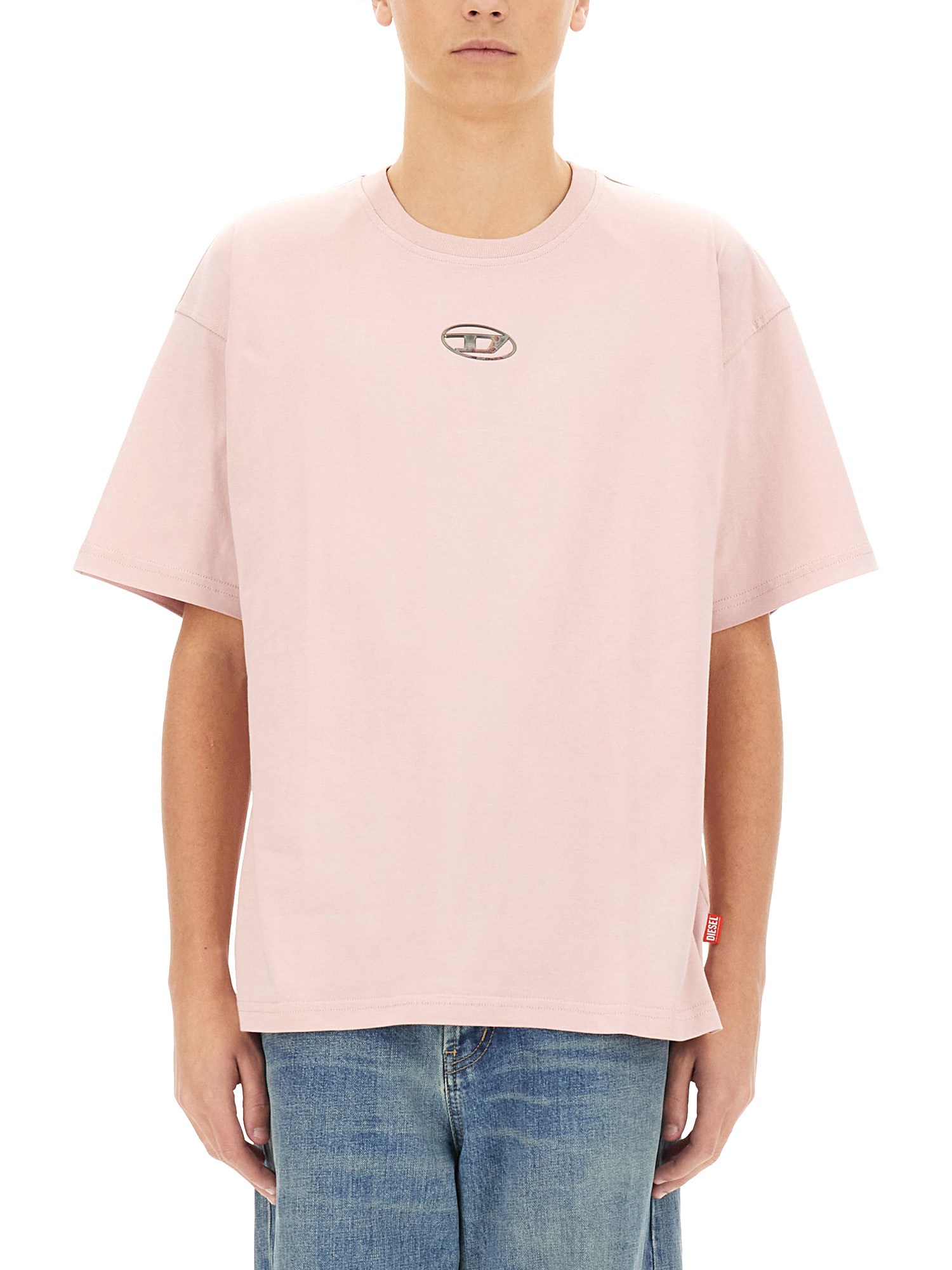 Shop Diesel Cotton T-shirt In Pink