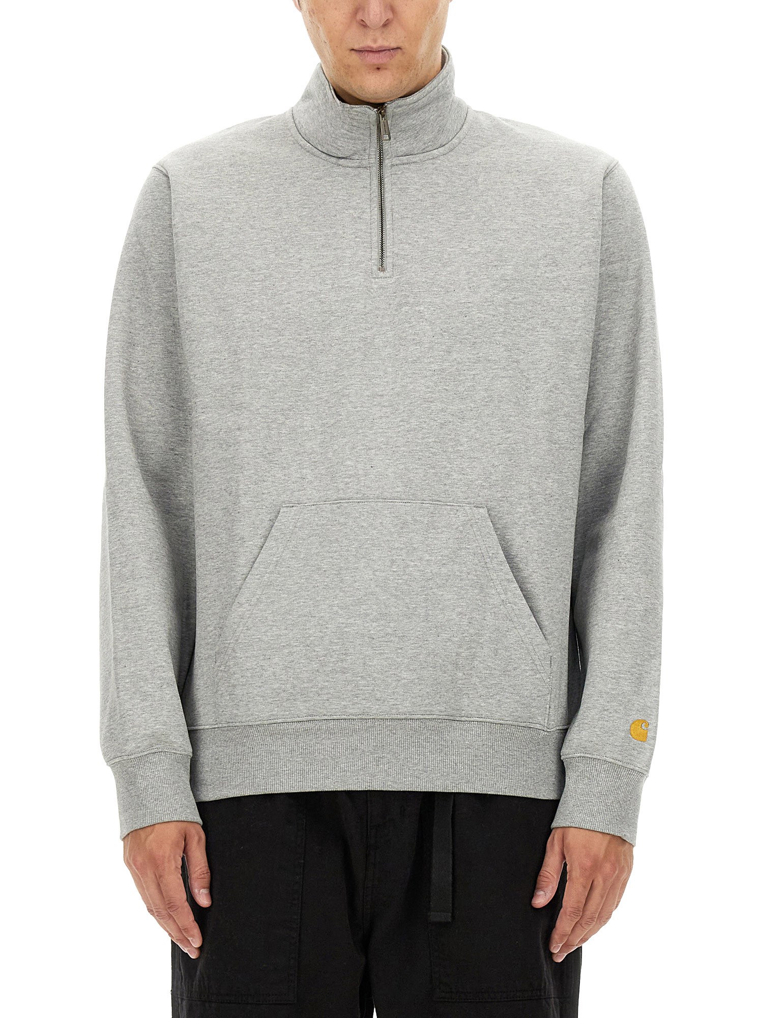 Carhartt Chase Half-zip Sweatshirt In Grey