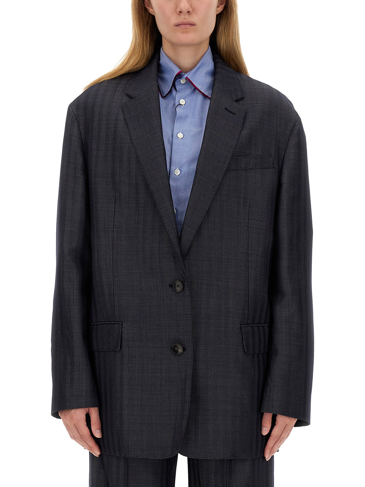 Etro Women's Pegasus Buttoned Over Jacket In Grey