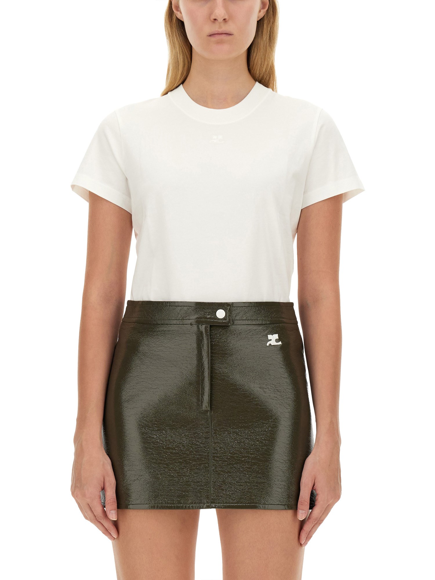 Courrèges Ac Straight T-shirt In White