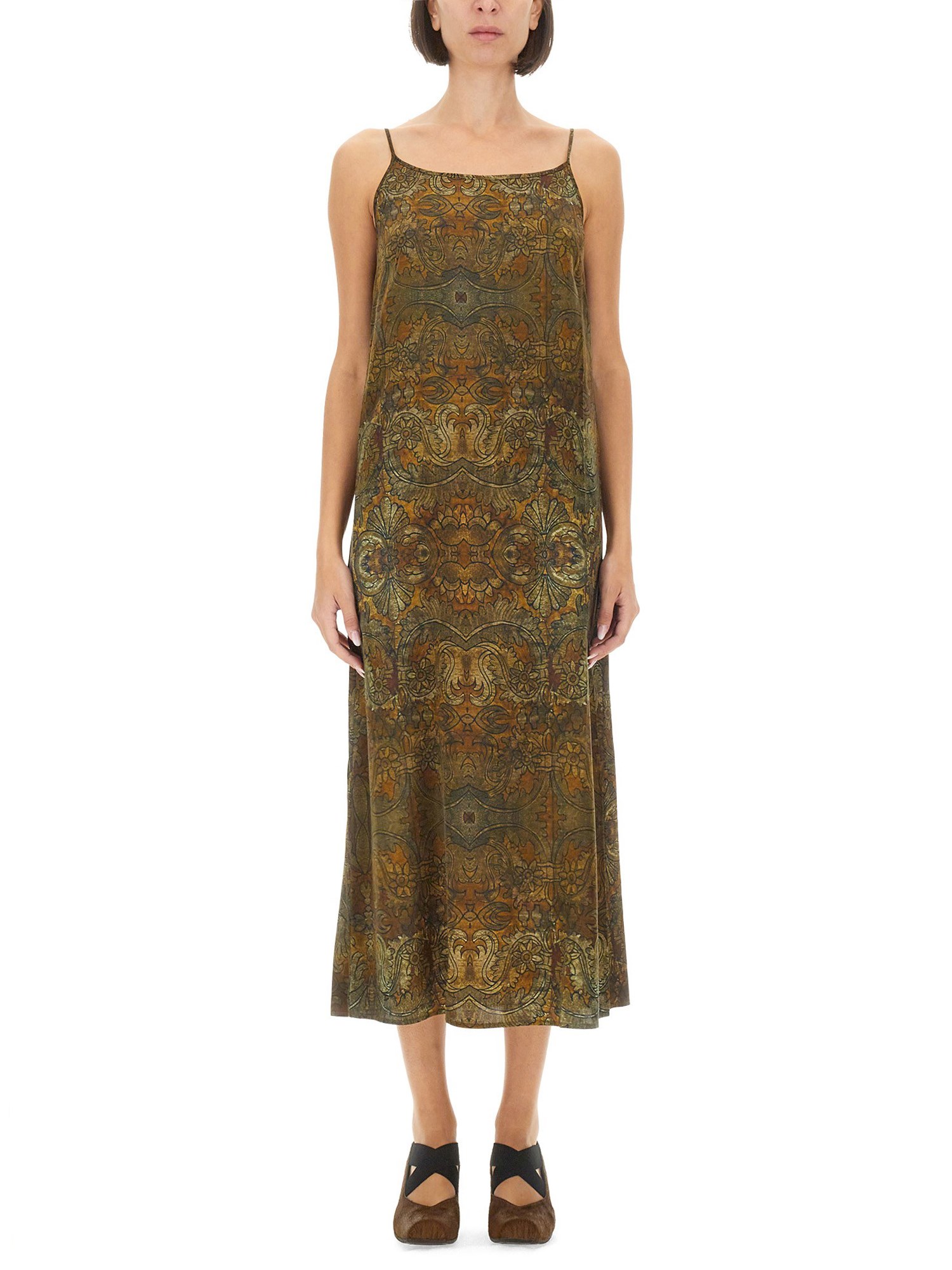 Shop Uma Wang "anaya" Dress In Brown