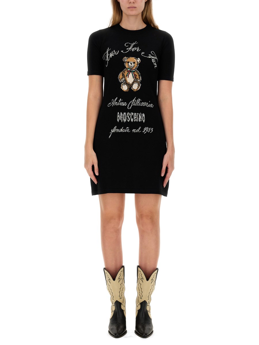 MOSCHINO ABITO IN MAGLIA CON LOGO