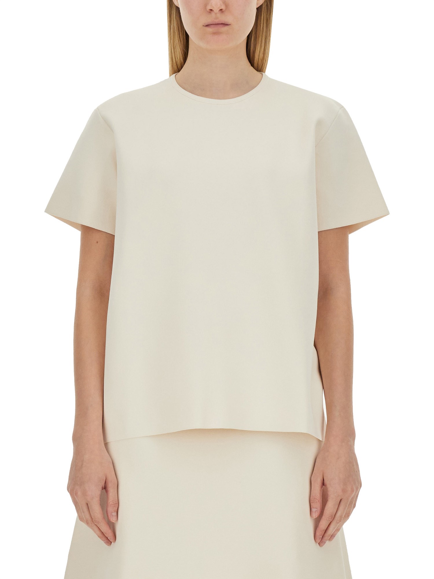 Jil Sander Boxy Fit T-shirt With Relaxed Silhouette In Powder