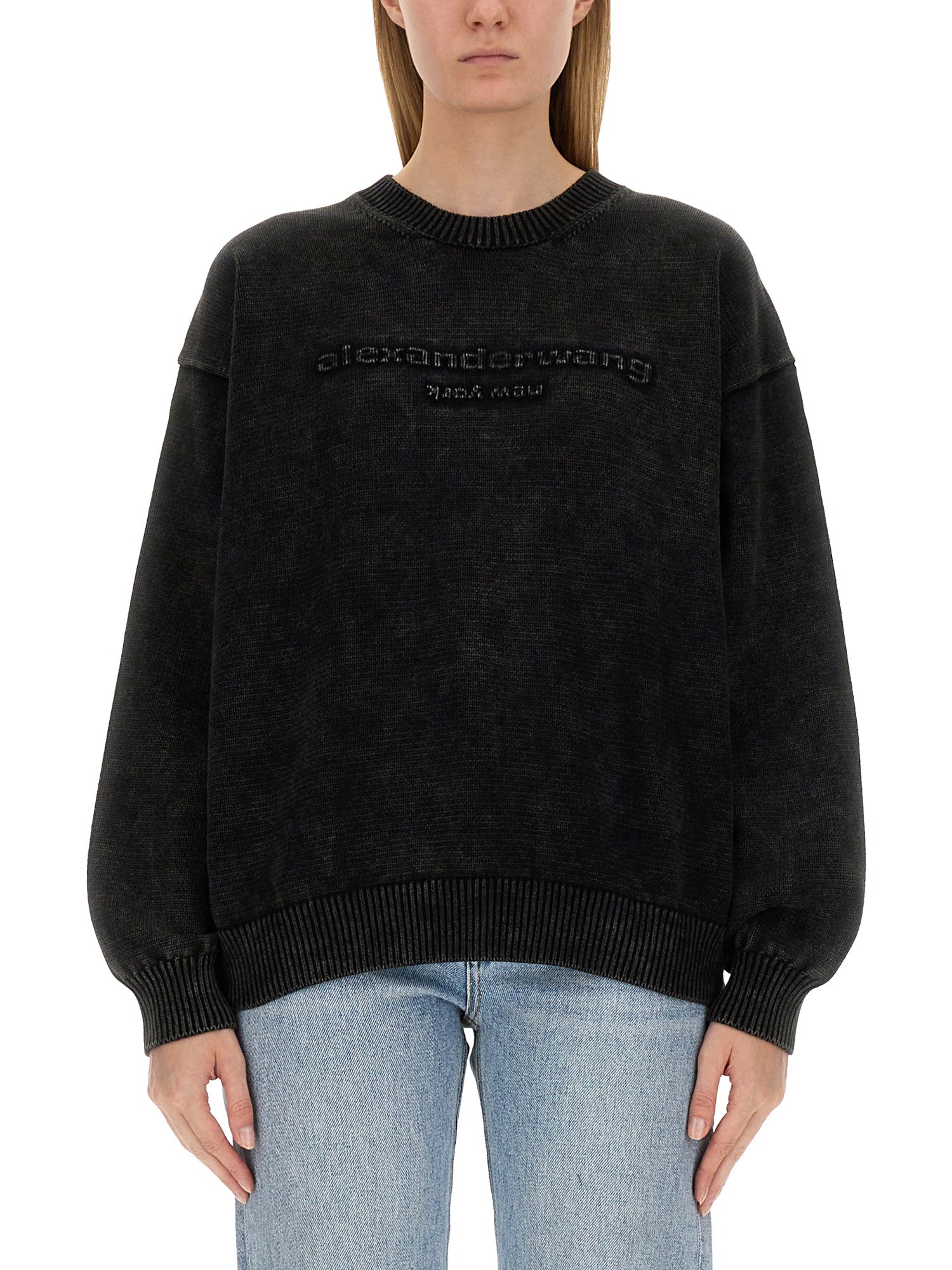 Shop Alexander Wang Sweatshirt With Logo In Black