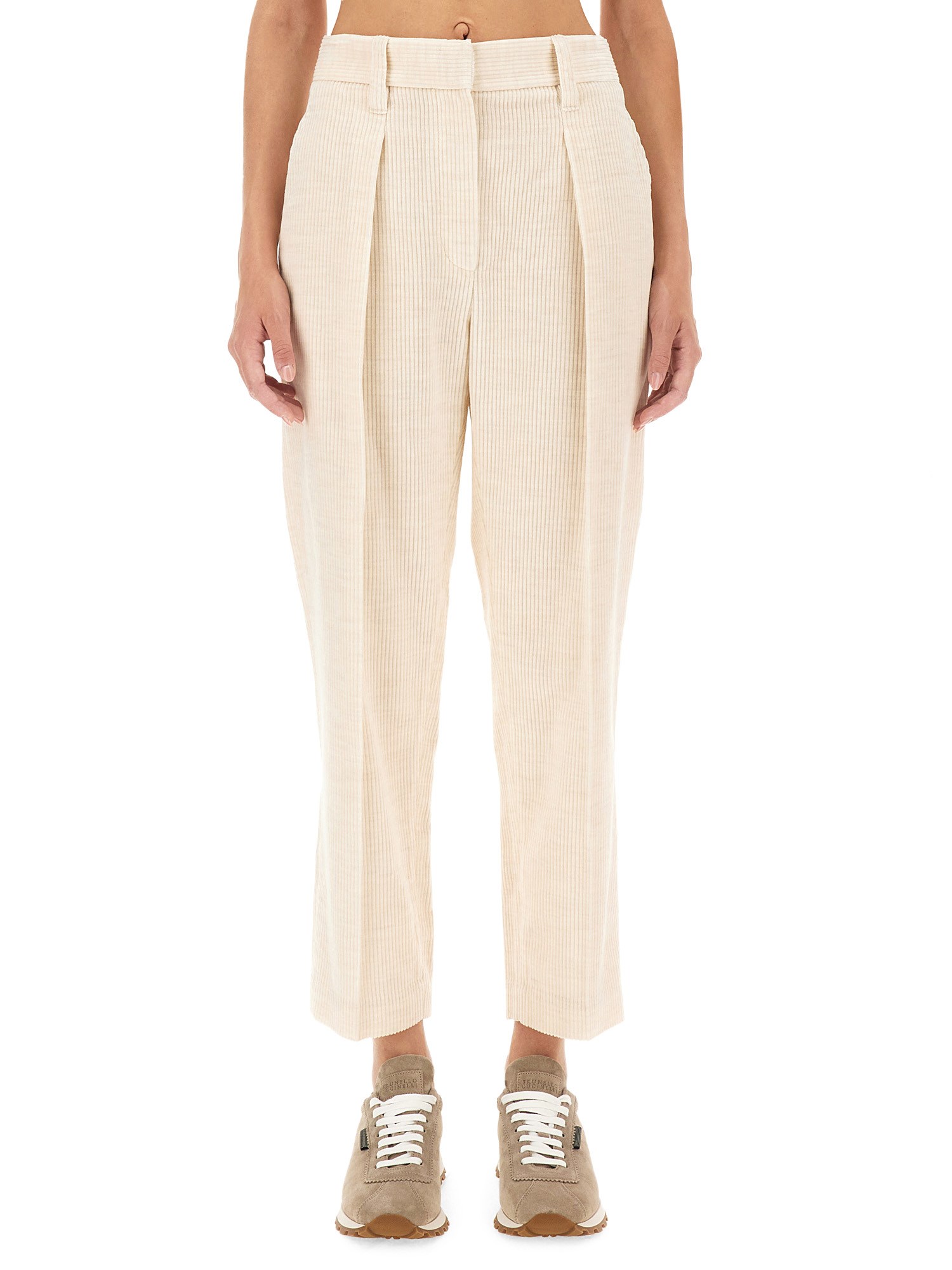 Brunello Cucinelli Women Regular Fit Pants In Neutral