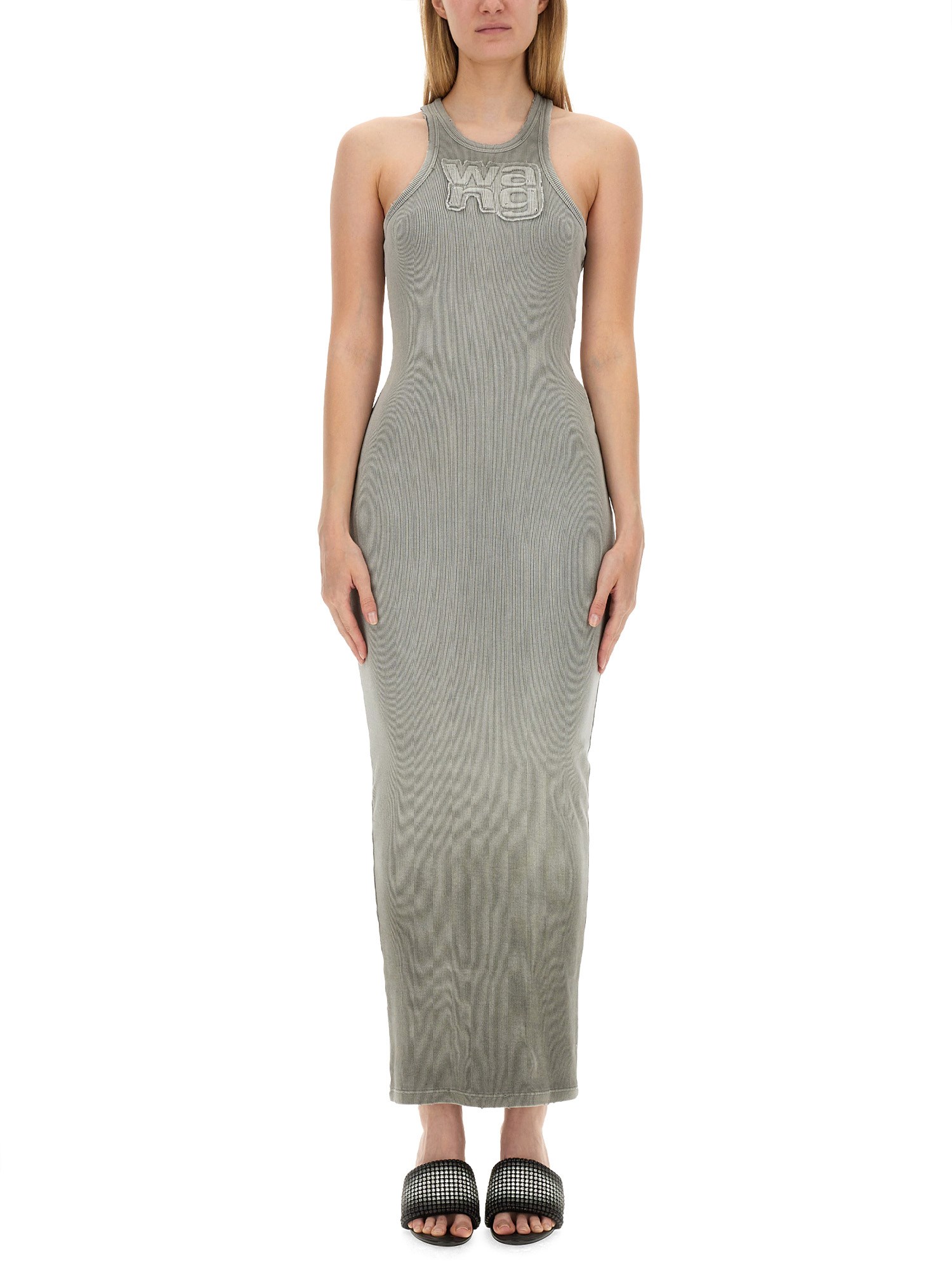 Alexander Wang T Alexanderwang. T Dress With Logo In Grey