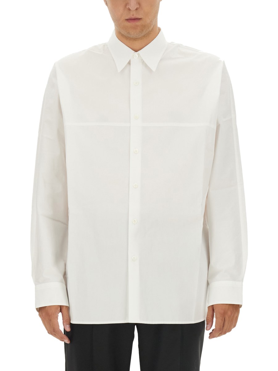 DRIES VAN NOTEN CAMICIA REGULAR FIT IN POPELINE DI COTONE