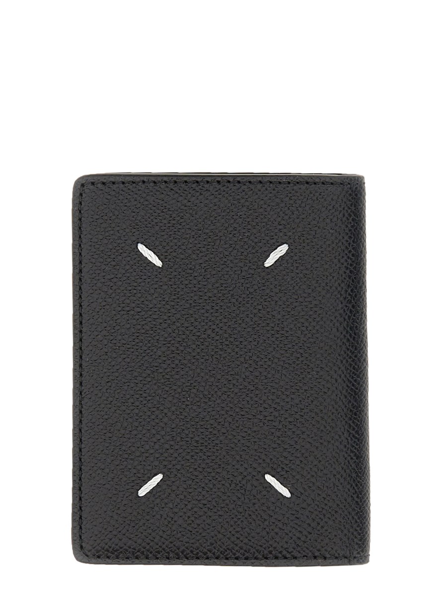 ★送料・関税込★ Maison Margiela Leather Bi-Fold Card Holder Maison Margiela four-stitch Leather Card Holder | Black