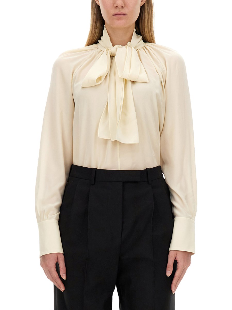 GIVENCHY CAMICIA IN SETA CON COLLO LAVALLIÉRE