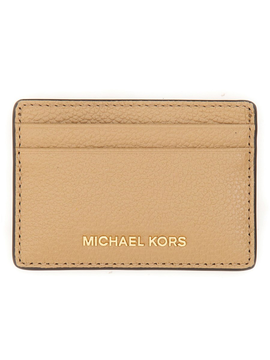 MICHAEL BY MICHAEL KORS PORTACARTE IN PELLE CON LOGO IN METALLO