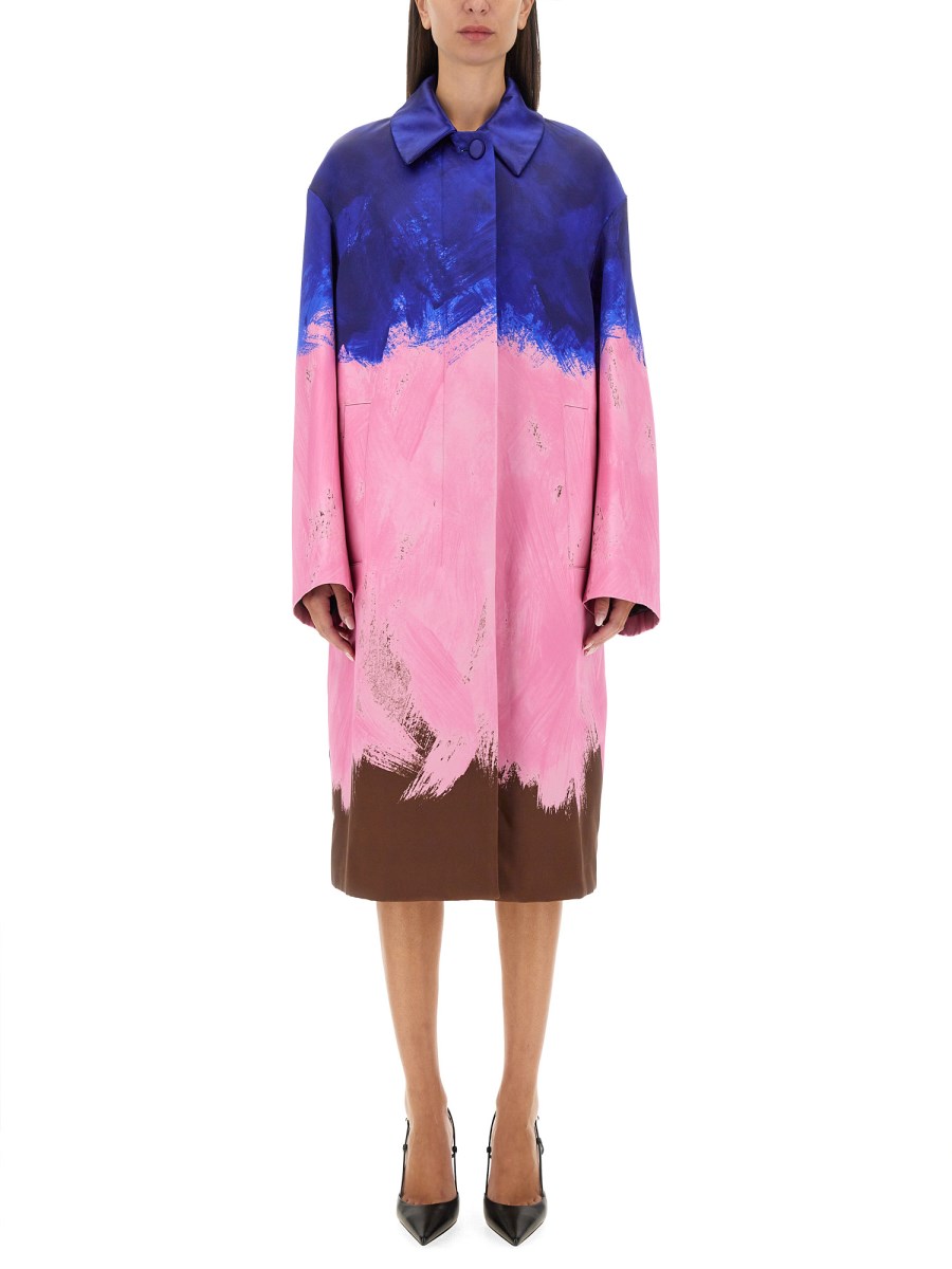 DRIES VAN NOTEN CAPPOTTO OVERSIZE IN DUCHESSE DI SETA E COTONE