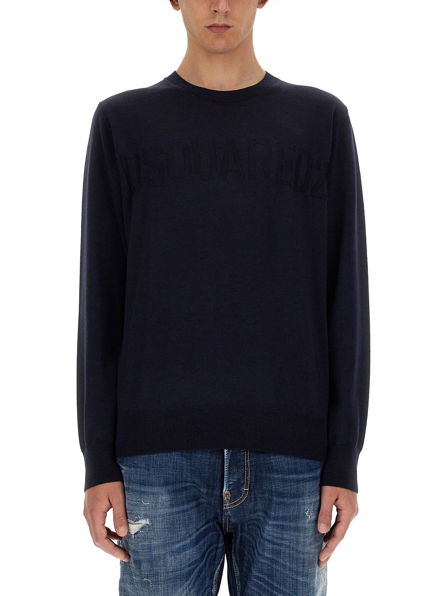 Dsquared2 Dsquared Men Wool Jersey. In Blue