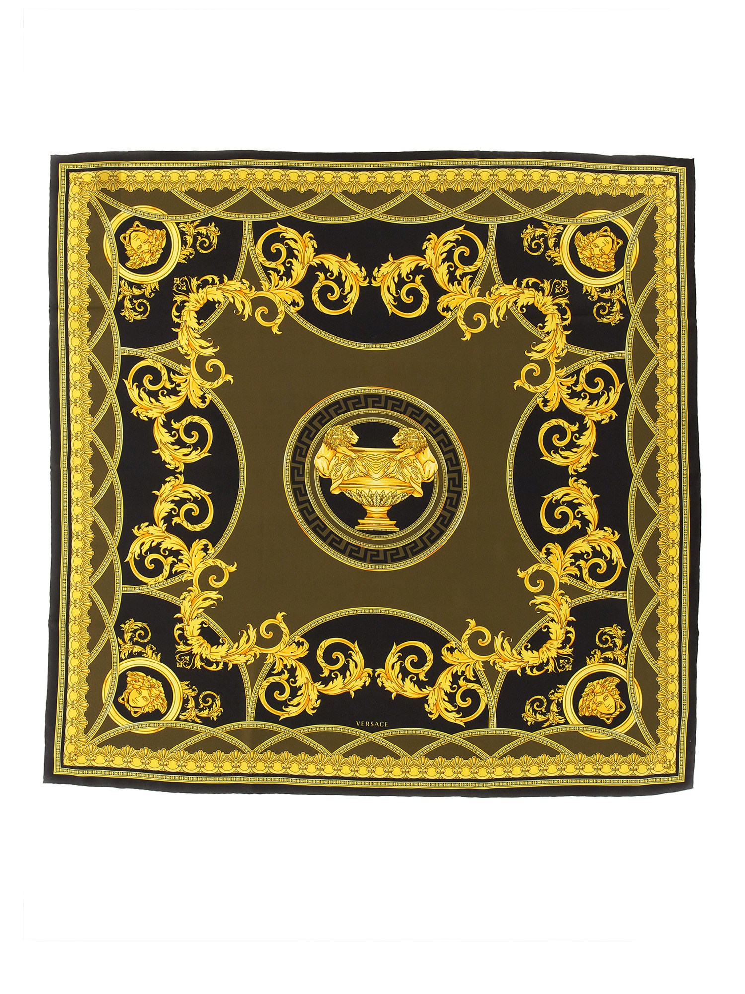 Shop Versace Silk Scarf In Multicolour