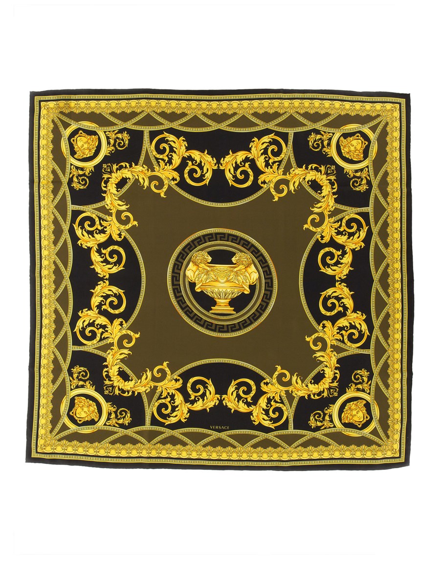 VERSACE FOULARD IN TWILL DI SETA CON STAMPA BAROCCO