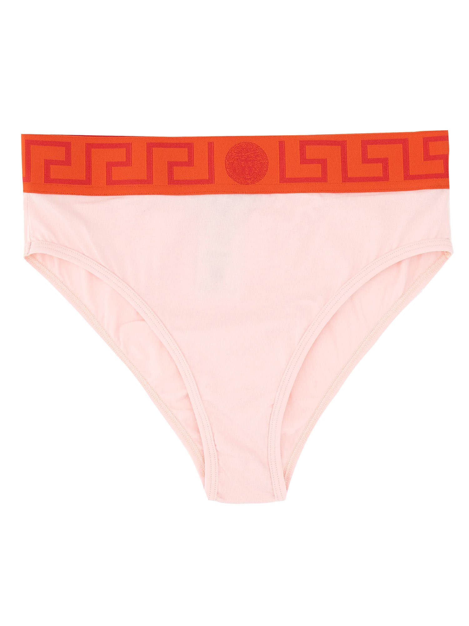 Shop Versace Slip With Greek In Pink