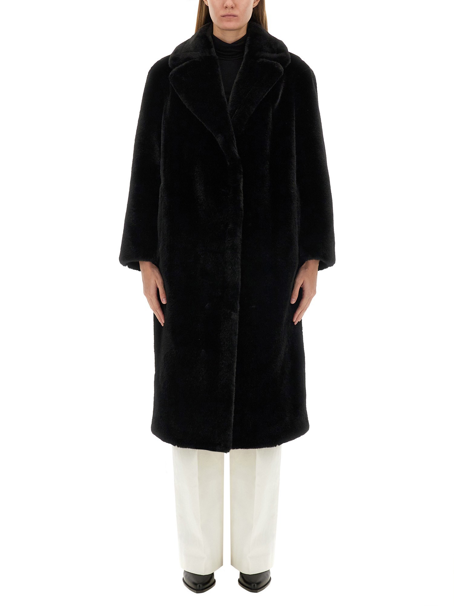 Shop Stand Studio Long Coat "maria" In Black