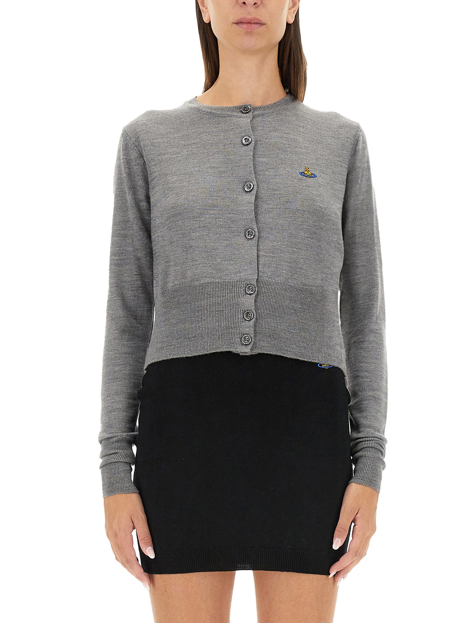 Shop Vivienne Westwood Cardigan "bea" In Grey