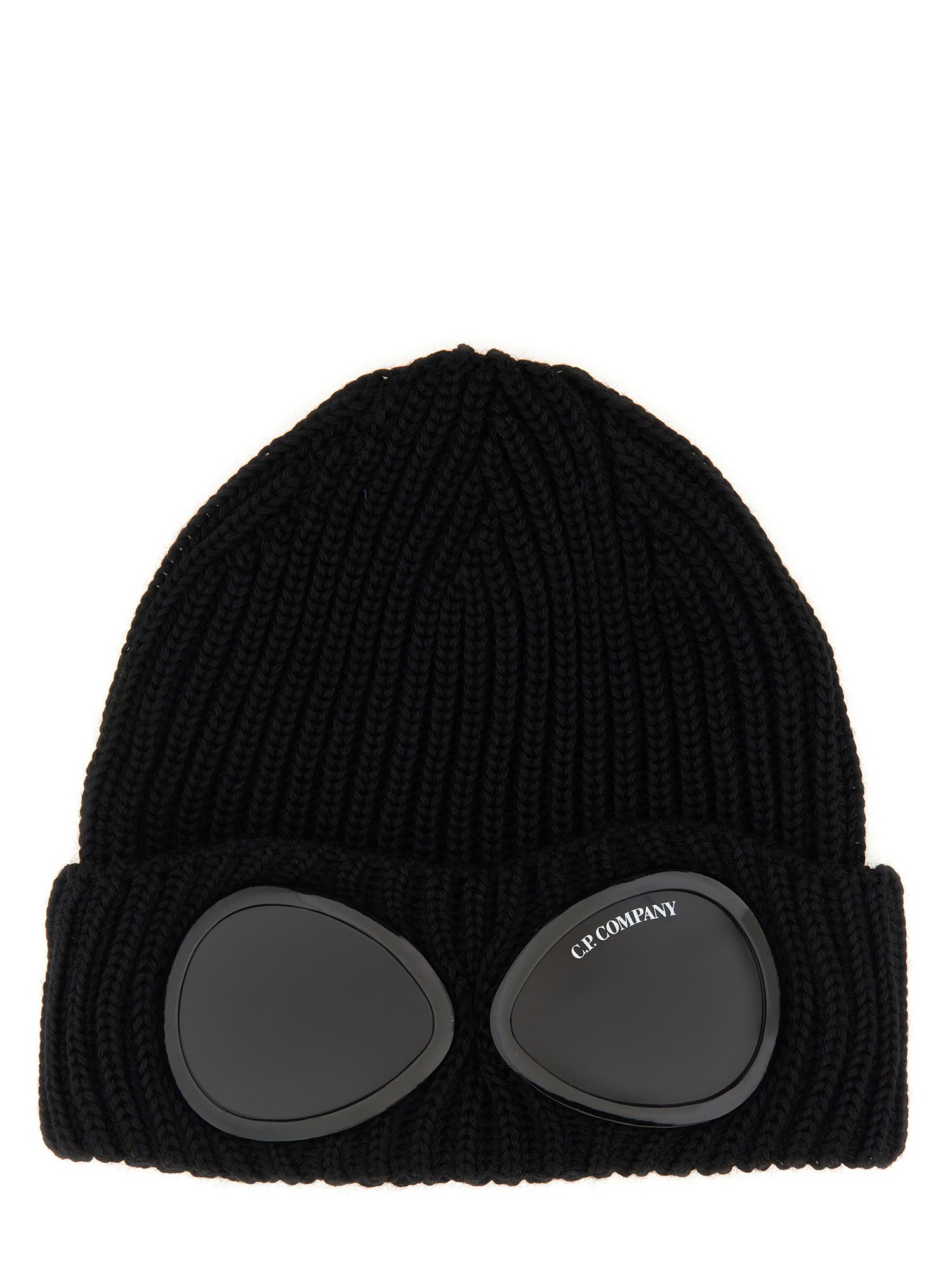 Shop C.p. Company C. P. Company Beanie Hat With Logo In Black