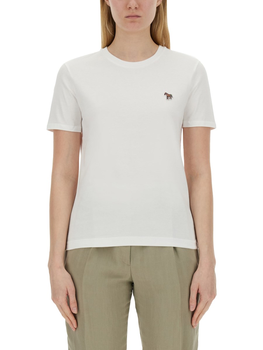 PS BY PAUL SMITH T-SHIRT IN JERSEY DI COTONE CON PATCH LOGO